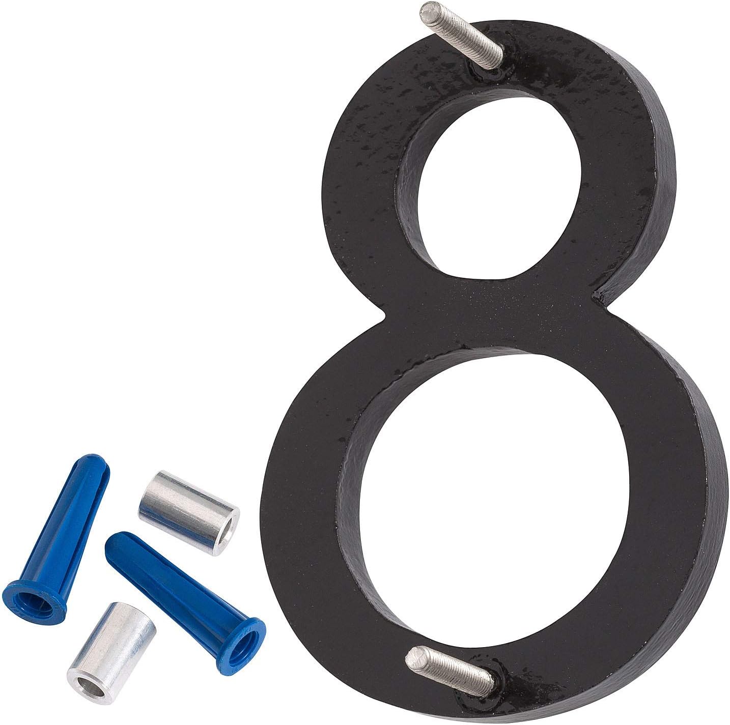 Montague Metal Products MHN-24-F-BK1-8 Números flotantes modernos de aluminio cepillado sólido de la casa de la dirección, negro revestido del polvo