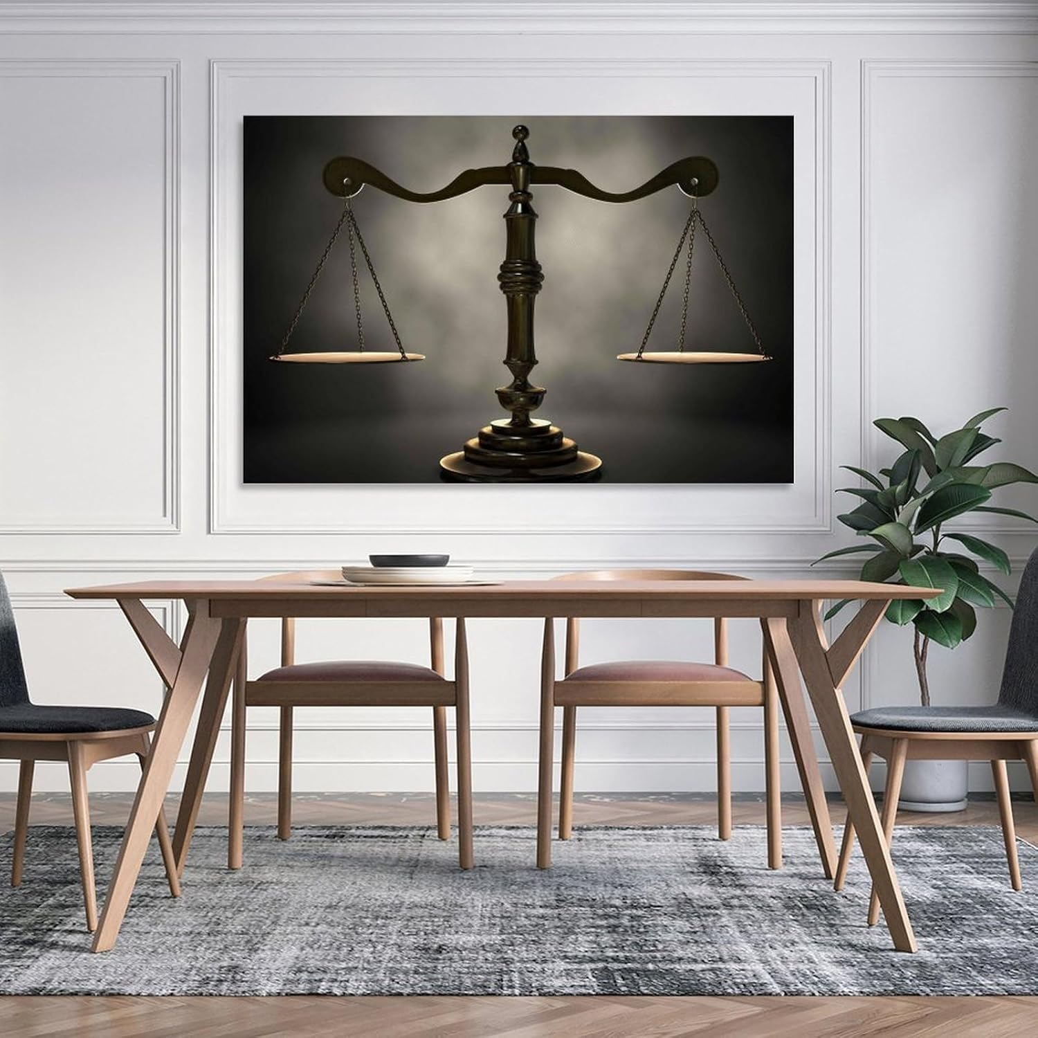 Póster Moderno De Pared De Escamas De Oro De La Justicia, Lienzo Impreso, Decoración Para Dormitorio Poster Decorative Painting Canvas Wall Posters