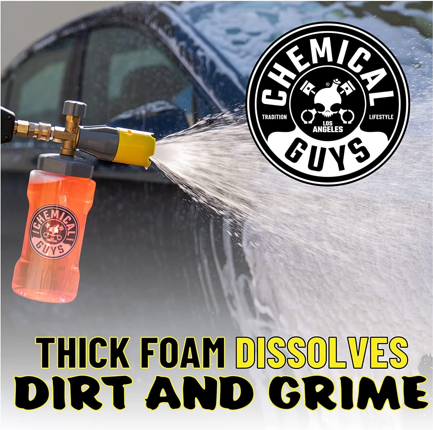 Chemical Guys CWS21516PMSK – Kit de iniciación de lavadora a presión de boca grande  Jabón de lavado de autos de espuma pegajosa de bola de nieve