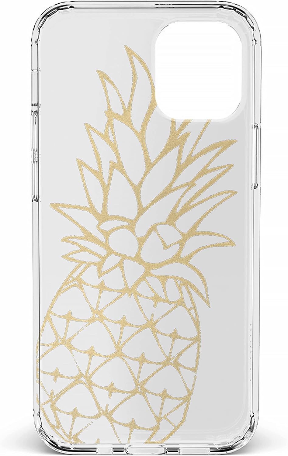 Casely Funda para iPhone 11  Carcasa rígida transparente de piña dorada brillante