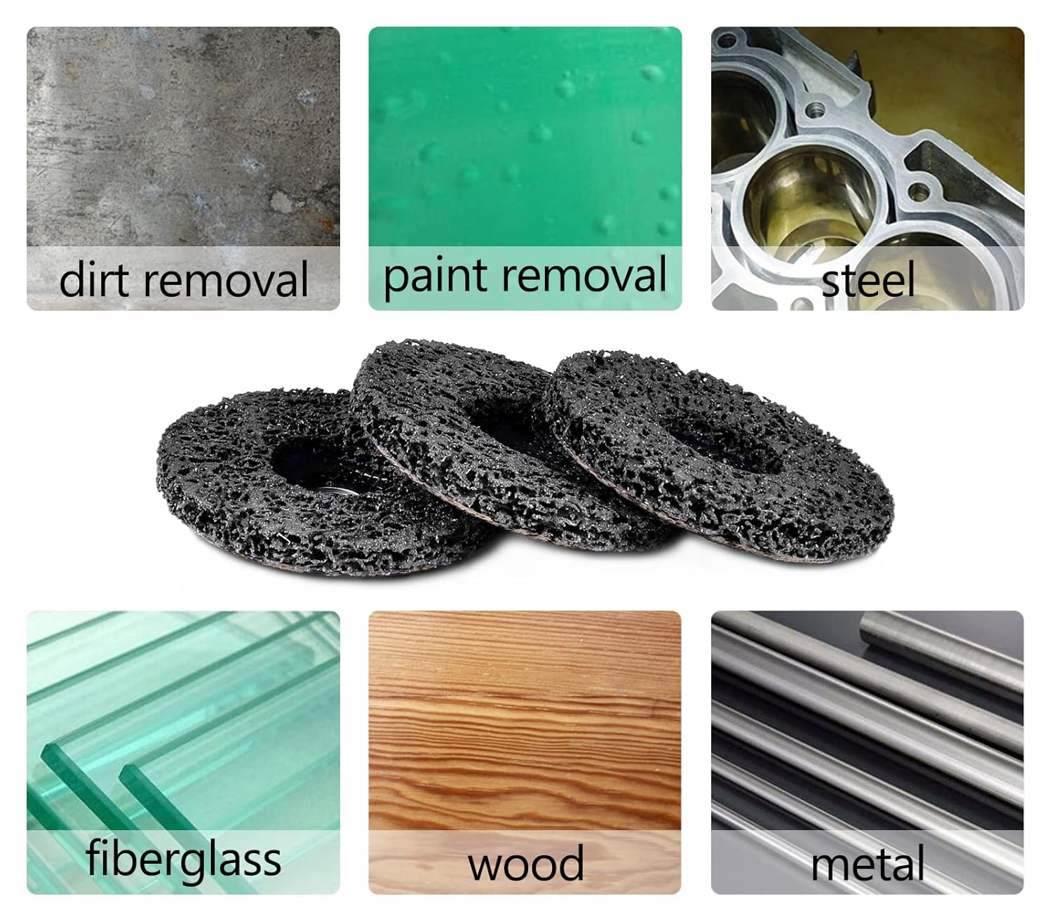 ZHONG AN Paquete de 5 discos de pelar de pintura de 4-12 x 78 pulgadas para amoladora angular, limpiar y quitar revestimiento de pintura oxidación