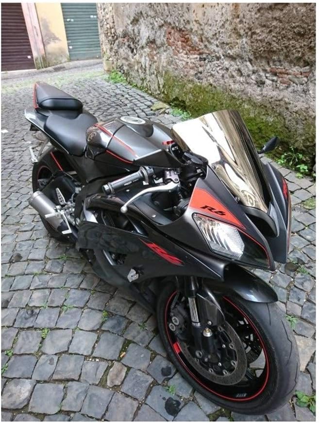 Parabrisas de motocicleta compatible con deflectores de alerón YZF-R6 YZF 600 R6 600 R6, parabrisas, ahumados, iridio (color iridio B)