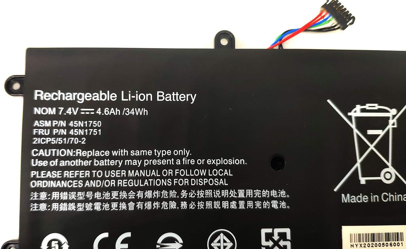 EndlessBattery 45N1748 45N1750 – Batería de repuesto para laptop compatible con Lenovo ThinkPad Yoga 11e 45N1749 45N1751 (34 Wh 7.4 V 4600 mAh)