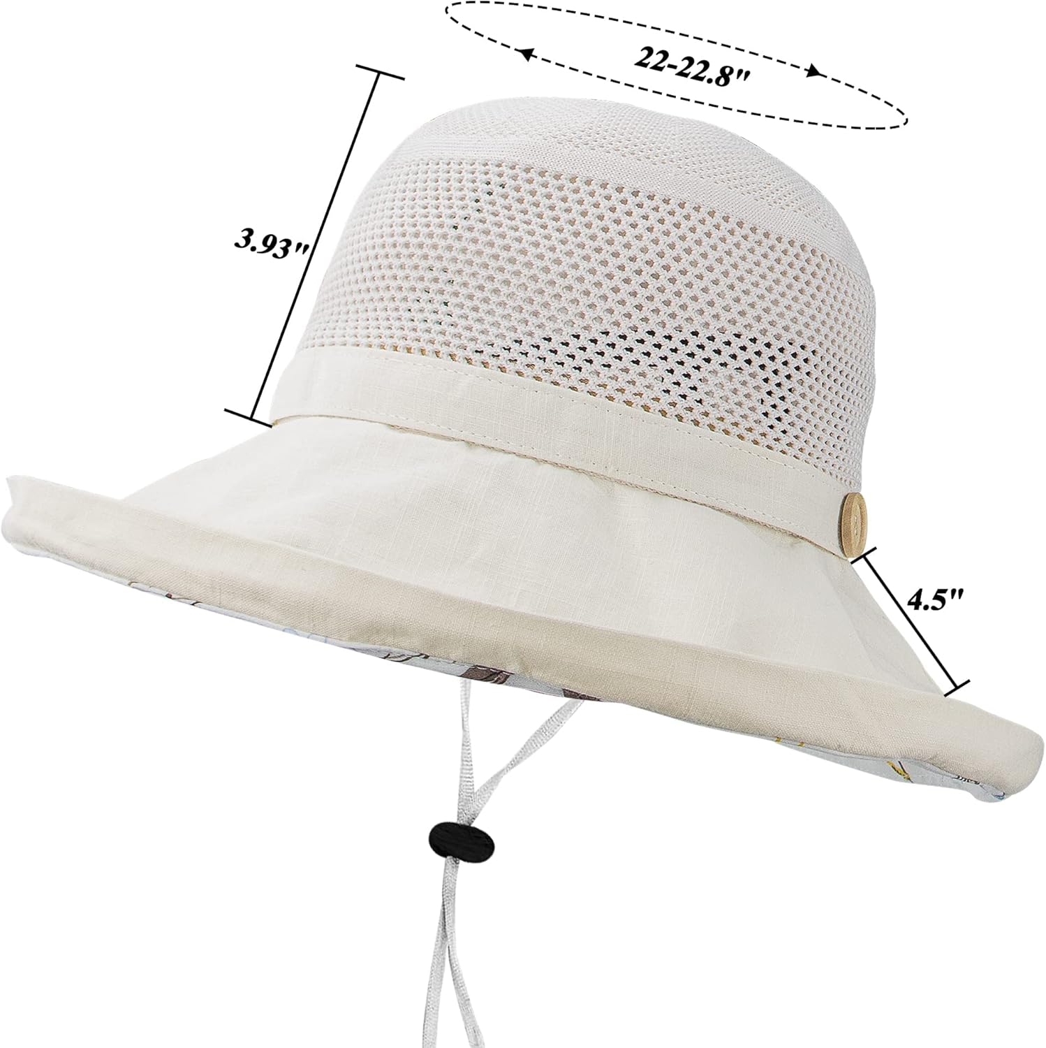 Sombreros de sol de malla para mujer, sombrero de pesca plegable de ala ancha para verano, protección UV, gorra de playa con correa para la barbilla
