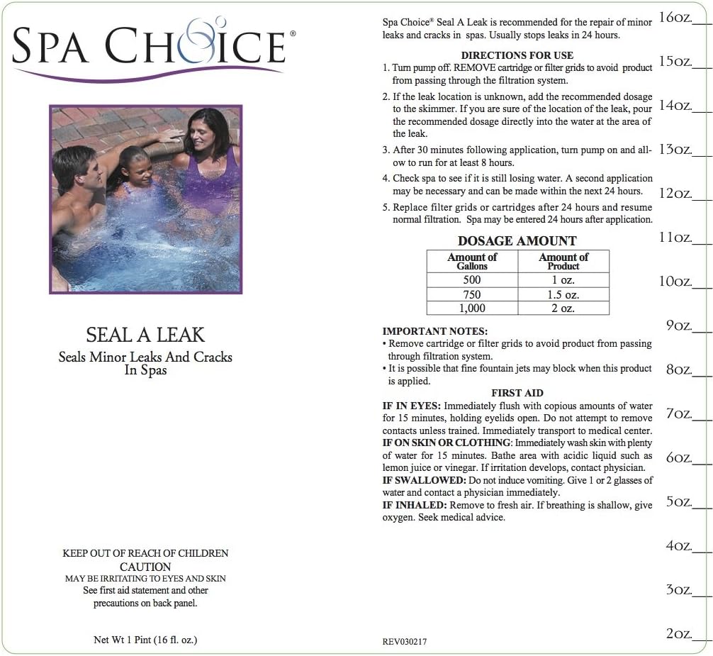 SpaChoice 472-3-5071 Sellador de fugas para bañera de hidromasaje para spa, 1 pinta