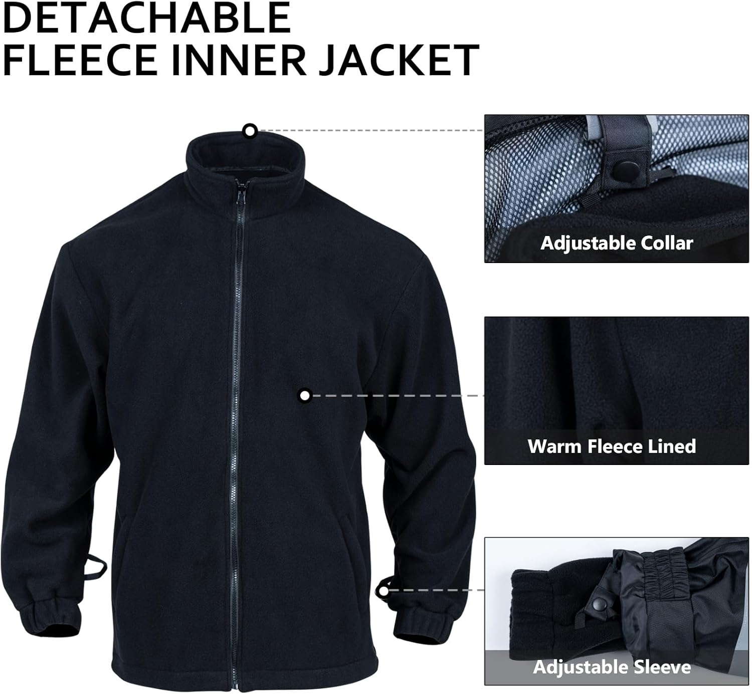 Chaquetas de seguridad reflectantes de alta visibilidad para hombres 2 en 1 ANSI Clase 3 Hi Vis Chaqueta de invierno impermeable