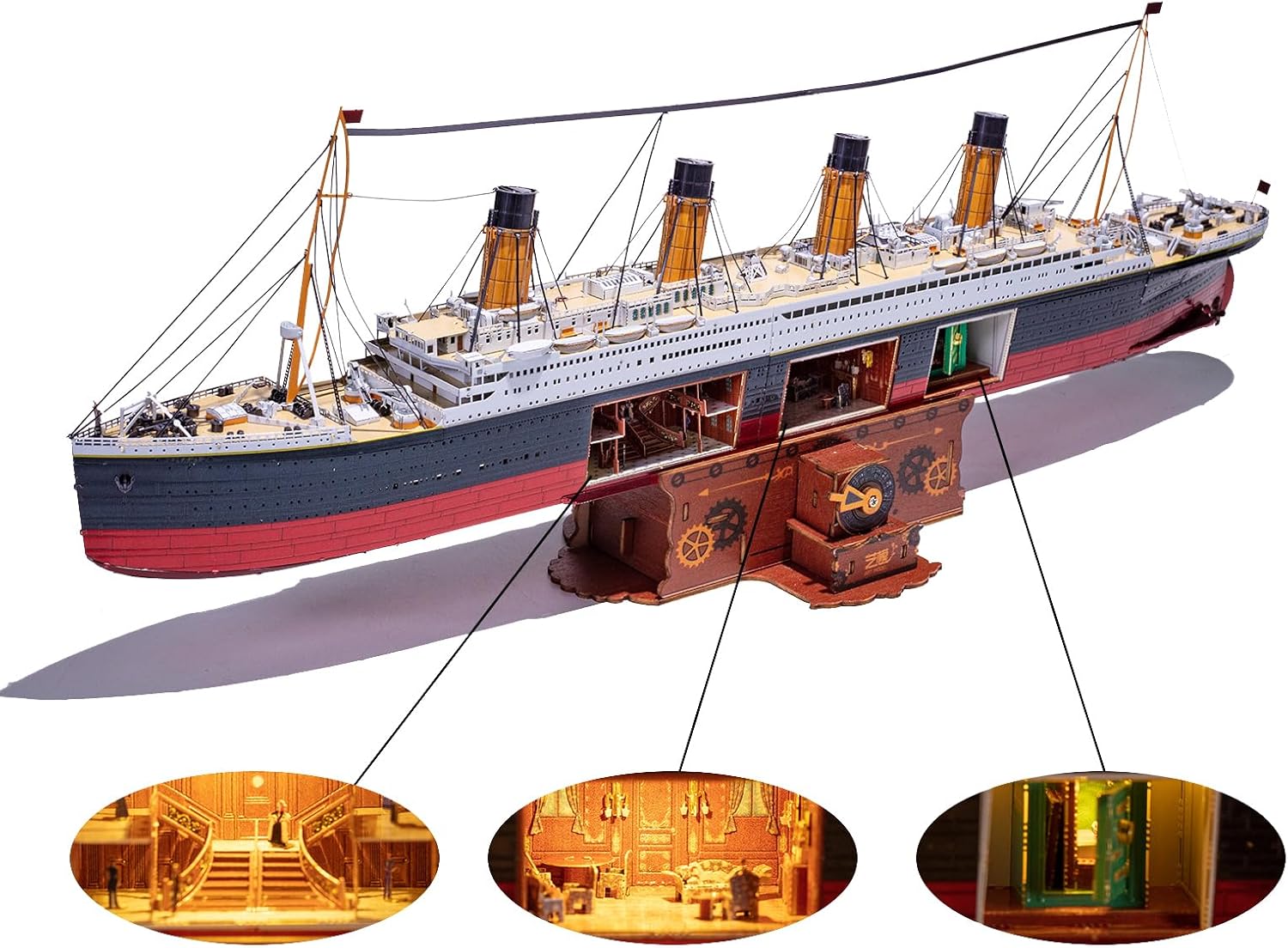 MU Rompecabezas de metal 3D para adultos, edificio de modelo de barco Titanic con iluminación LED, RMS Titanic Ocean Liner Kit de modelos de