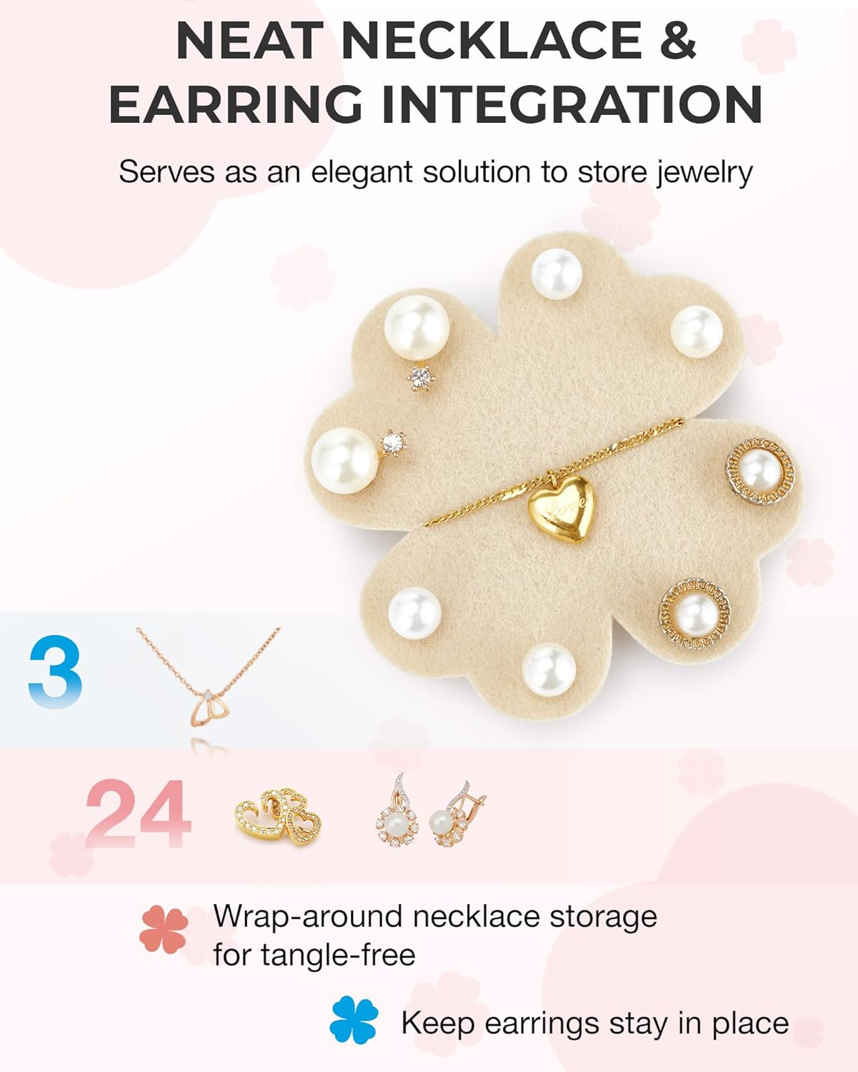 BAGSMART Organizador colgante de joyas, organizador de accesorios, organizador de aretes de 68 bolsillos para sostener joyas en la pared, extra