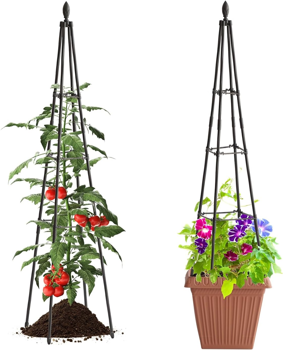 Enrejado de jardín para plantas trepadoras al aire libre, enrejado de plantas de 4 pies de alto con brazos de estaca ajustables de 3 niveles para