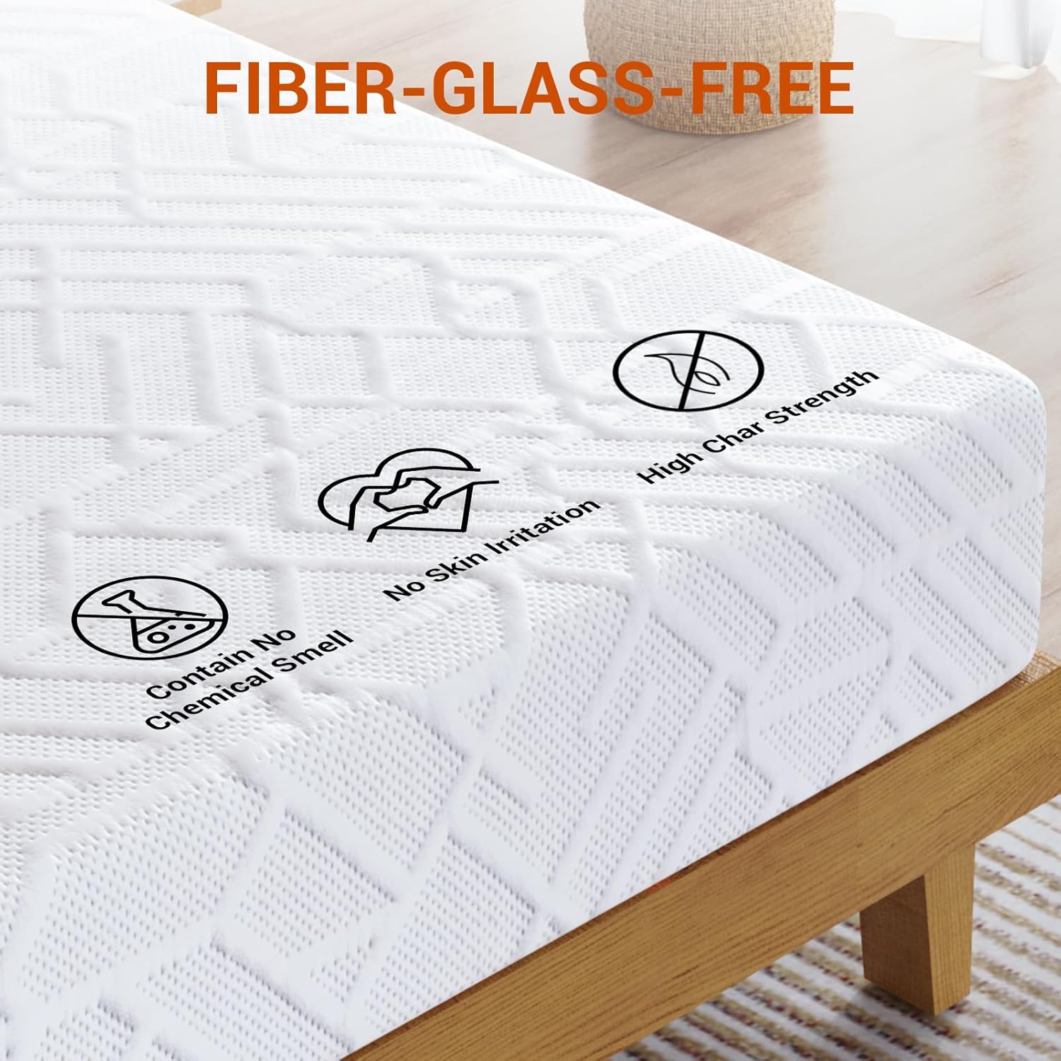 Wellos Colchón individual para niños, colchón de espuma viscoelástica de 8 pulgadas en una caja, colchón con diseño de funda mejorado y firmeza
