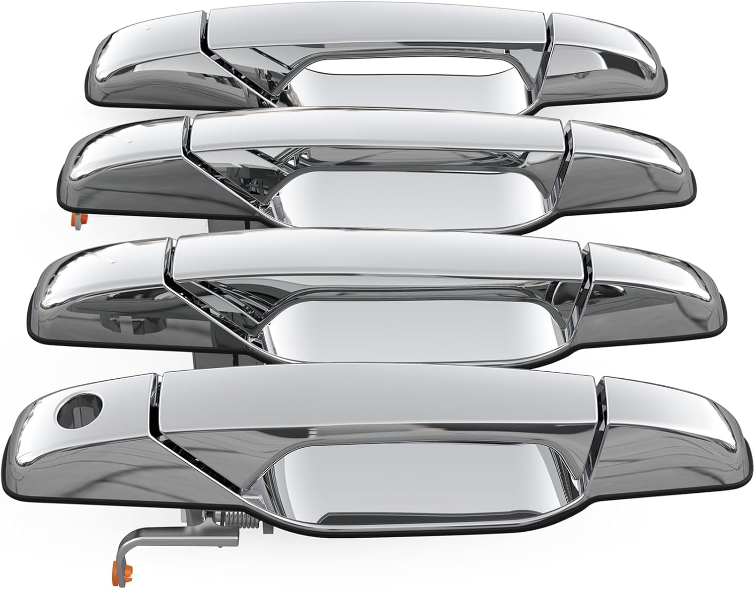 Manija de puerta exterior, 4 piezas cromadas para conductor delantero y trasero compatibles con Chevy Silverado Suburban Avalanche Tahoe 2007-2014,