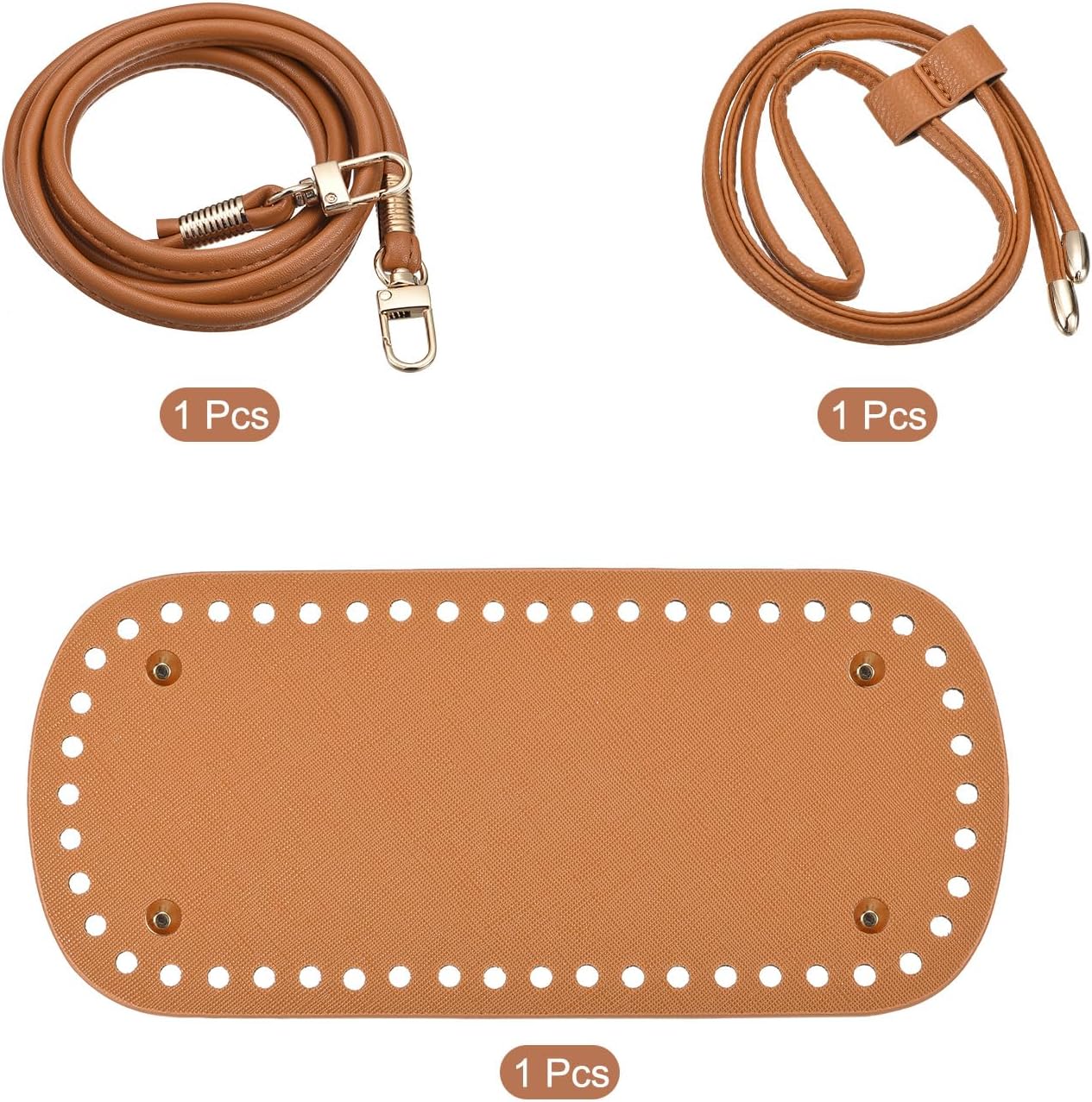 uxcell Juego de mochila de cuero, 3 piezas, kit de fabricación de bolsos de cuero con parte inferior de bolsa, correa para el hombro, cordón para