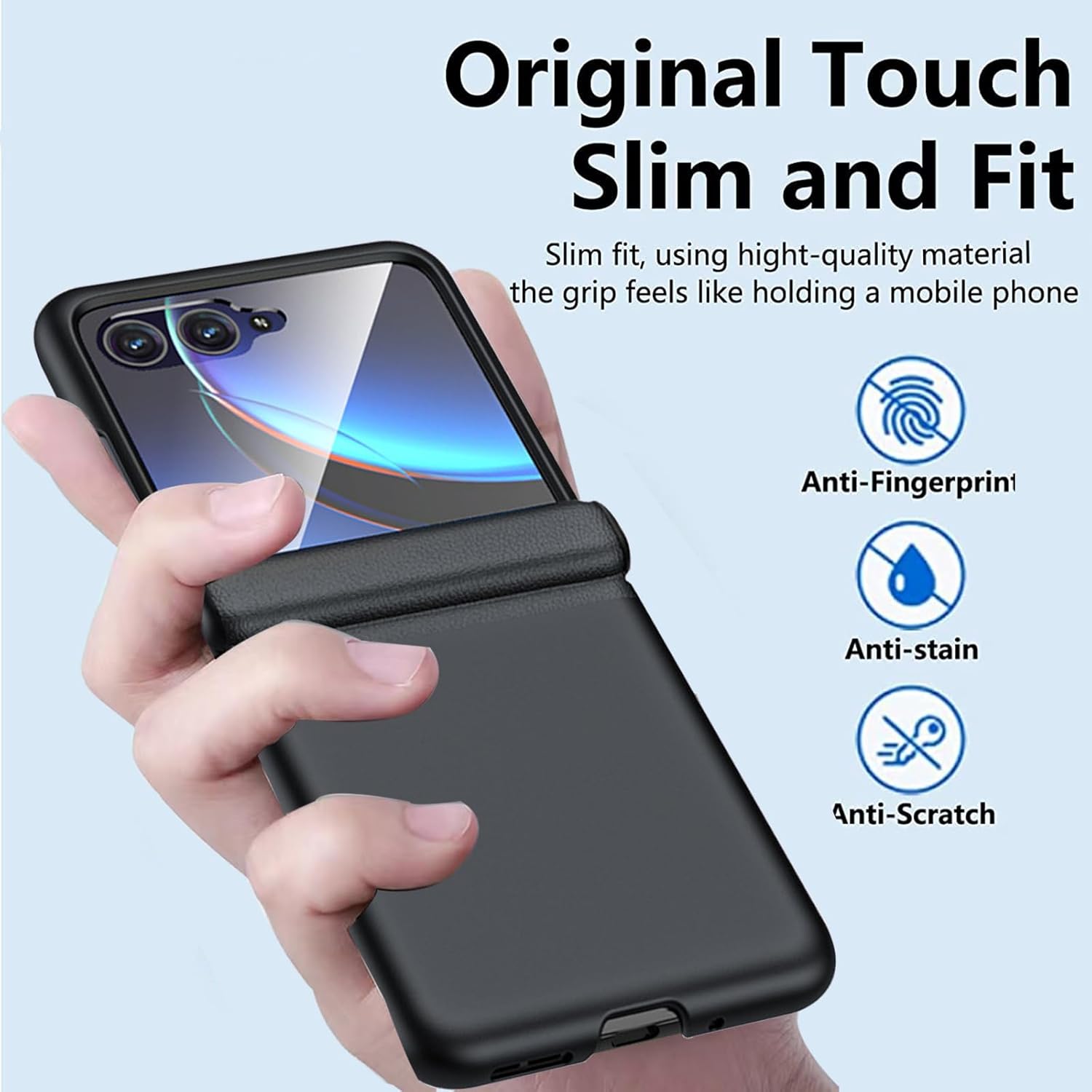 NINKI Funda con tapa compatible con Motorola Razr Plus 2023 con protector de pantalla, transparente para Motorola Razr 40 Ultra, funda protectora a