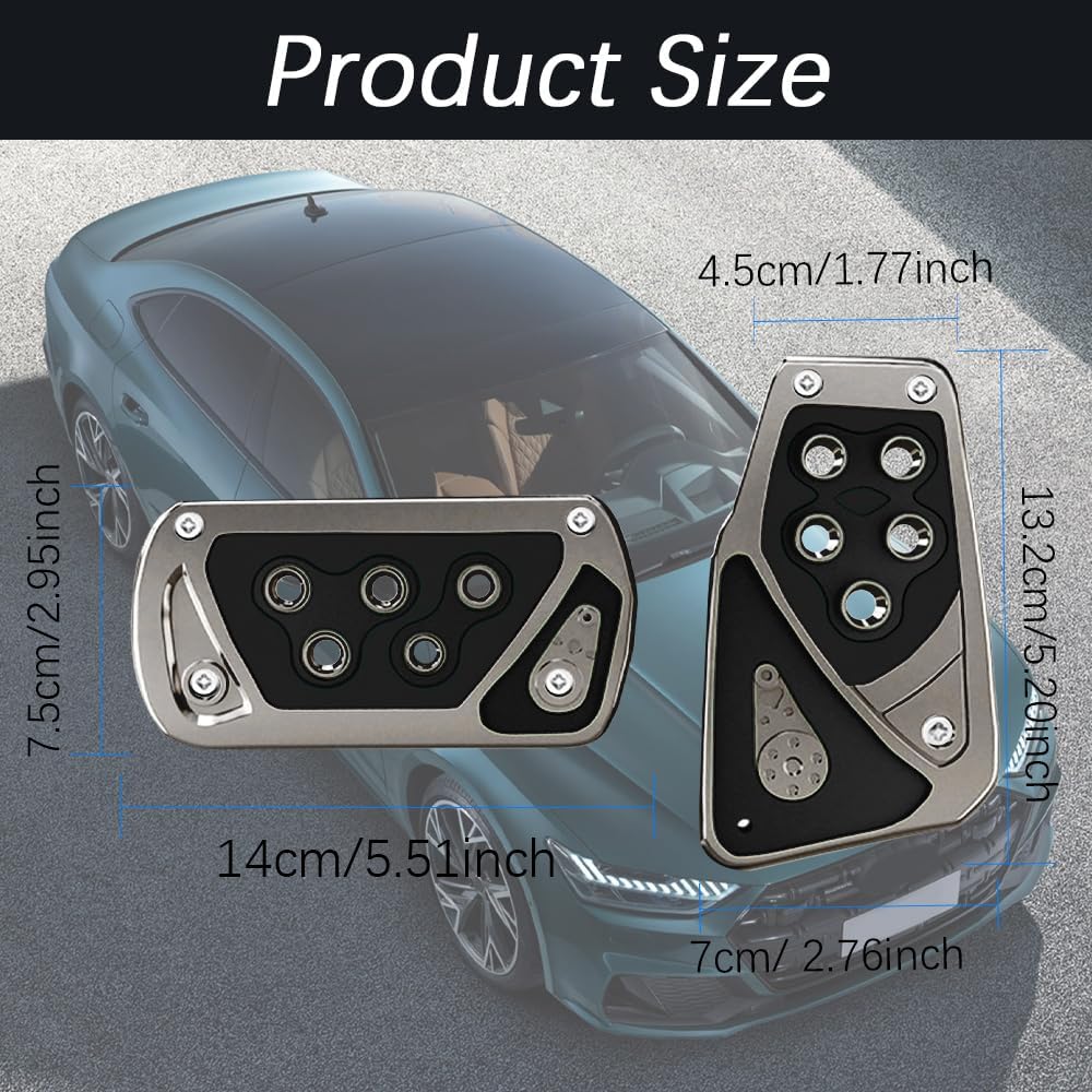 2 almohadillas para pedal de automóvil, kits de placa de descanso de pedales, almohadillas antideslizantes para pedal de automóvil, acelerador