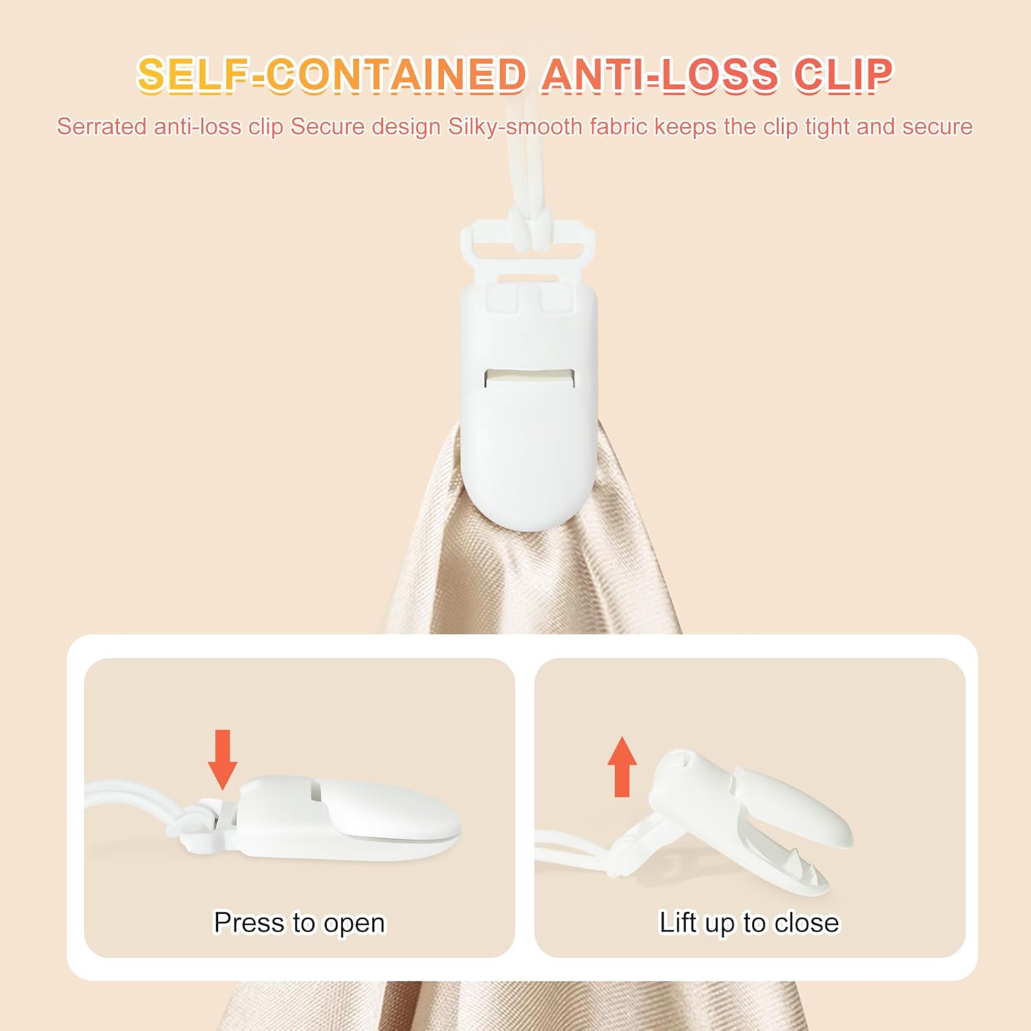 Clip de silicona para chupete con bonito diseño de una pieza, clip de chupete suave y flexible, chupetes de bebé de viaje adecuados para bebés