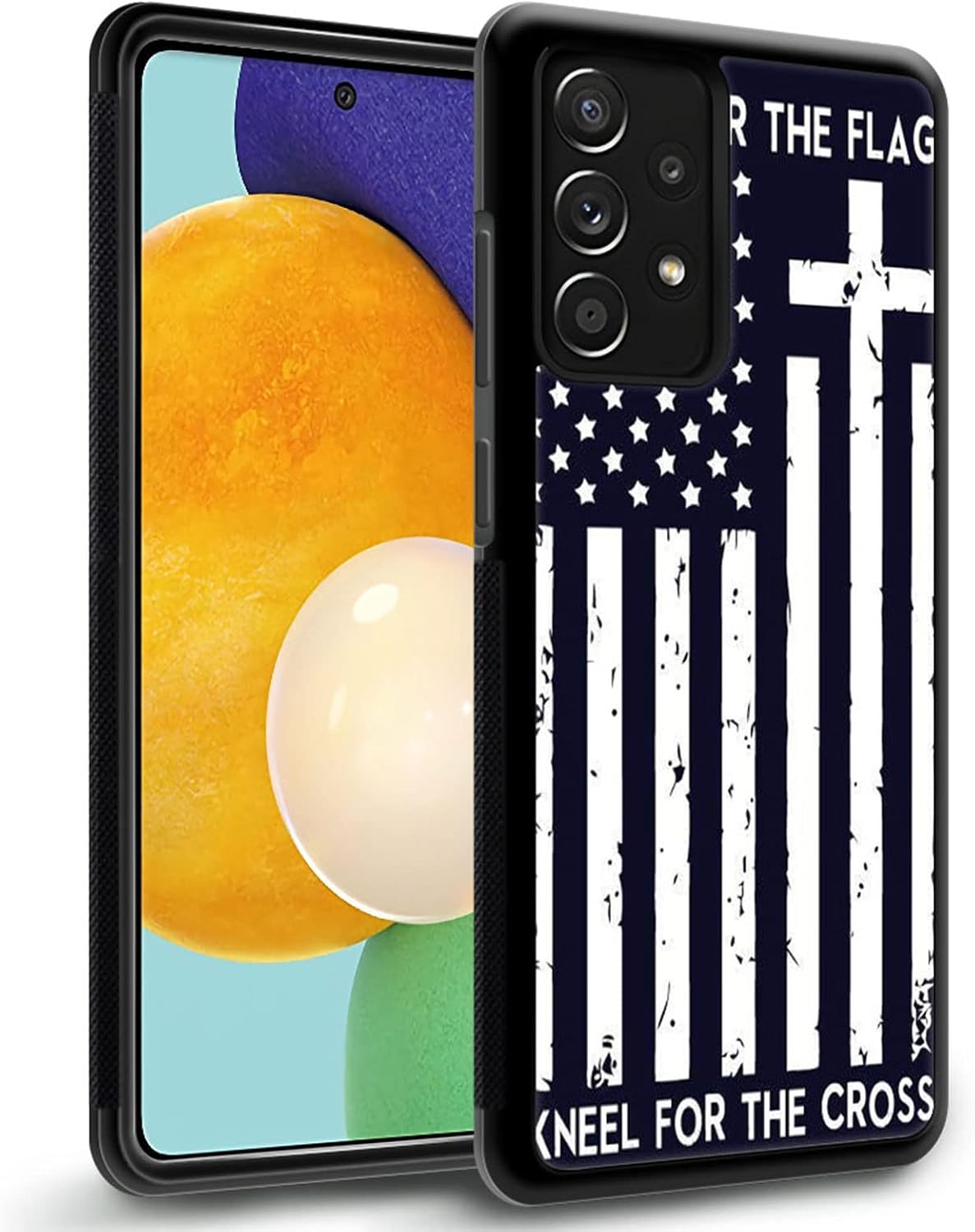 Funda compatible con Samsung Galaxy A53 5G, diseño de cruz de bandera estadounidense, diseño increíble a prueba de golpes, antiarañazos, carcasa