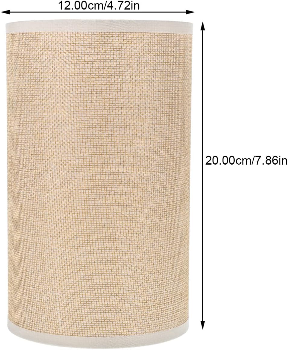 BESPORTBLE Lámpara de mesa Lámpara colgante Pantalla de tambor de lino Pantalla de lámpara de mesita de noche, pantalla de lámpara cilíndrica,