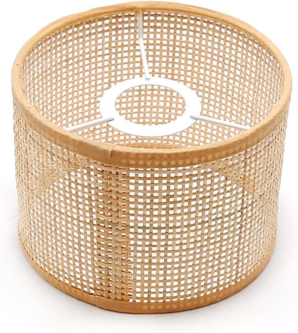 Pantalla colgante para lámpara colgante, delicada cubierta de luz tejida de ratán tejido, pantalla para lámpara de piso y lámpara de mesa,