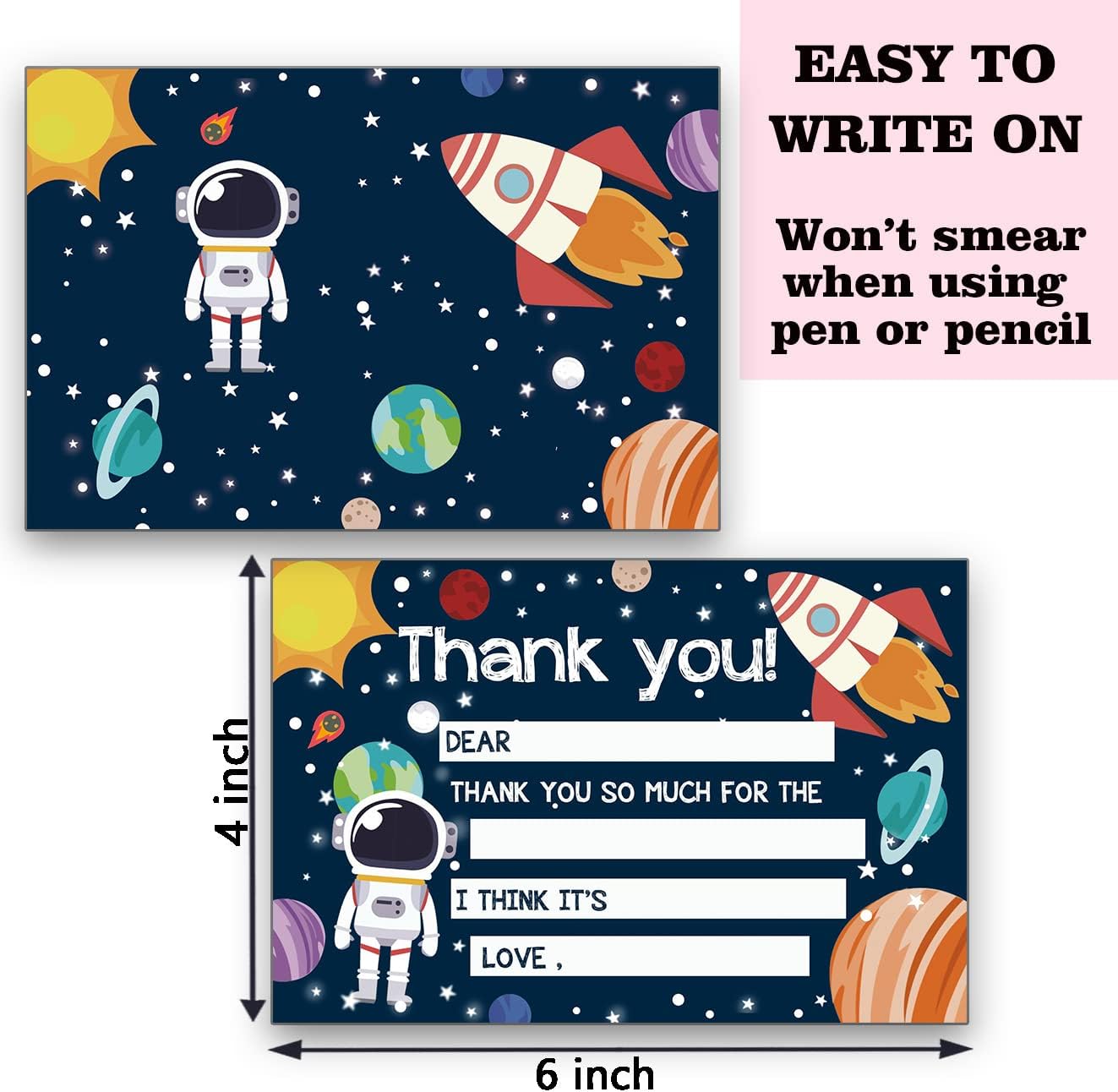 Tarjetas de agradecimiento de cumpleaños, rellena las tarjetas de agradecimiento en blanco para suministros de fiesta de cumpleaños temática