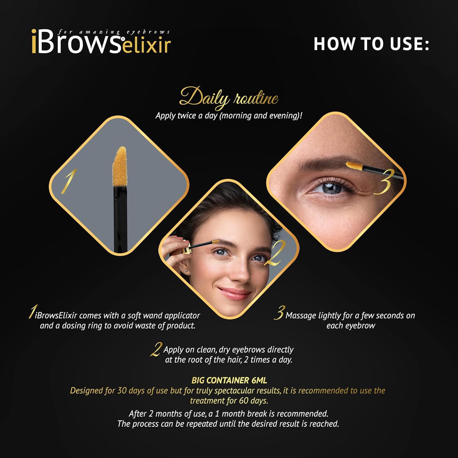 iBrows Elixir – Suero para el crecimiento de las cejas, tratamiento prémium para el crecimiento de las cejas con ingredientes naturales, sin