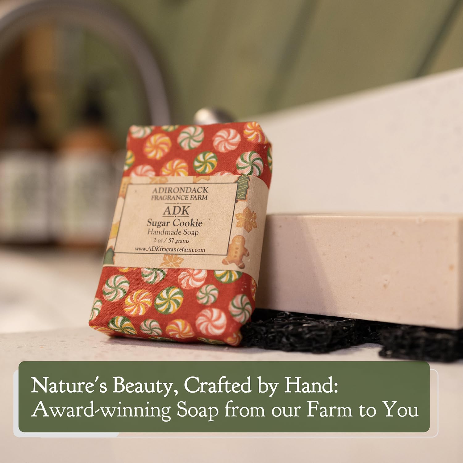 Adirondack Fragrance & Flavor Farm ADK – Barra de jabón natural con aroma a galletas de azúcar, barras de jabón de baño hidratantes para pieles