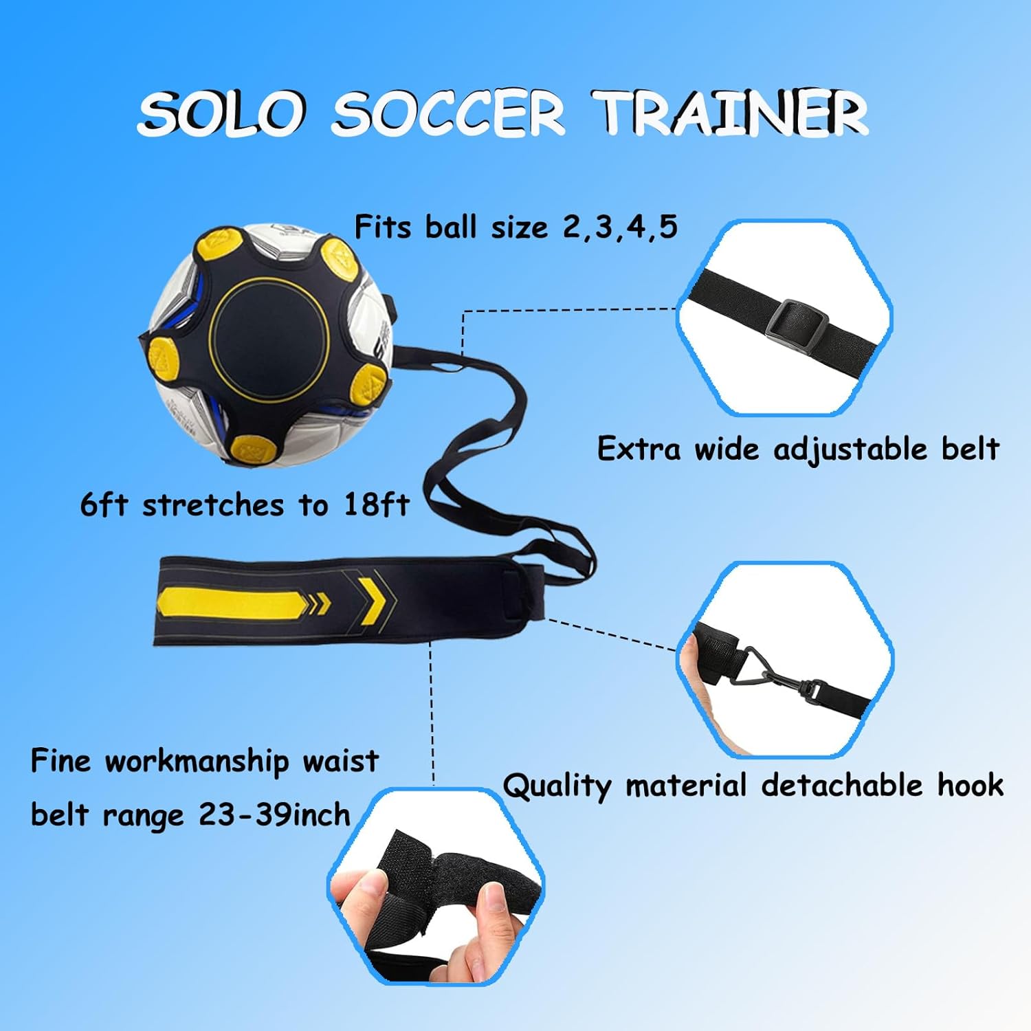 Juego de equipos de entrenamiento de agilidad de fútbol, accesorios de fútbol de 12 peldaños y 20 pies, 12 conos de disco, entrenador de fútbol
