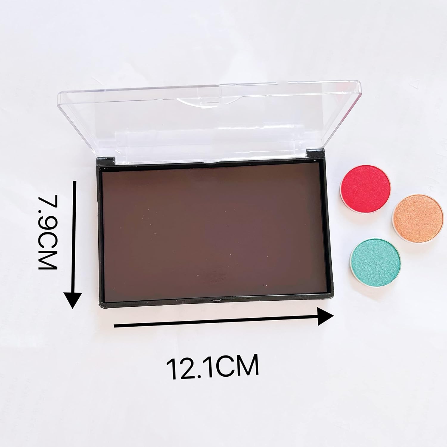 Paleta de maquillaje de peso ligero de sombra de ojos magnética vacía de tamaño pequeño – Viajar, paleta de depósito 4.76 x 3.11, Negro y