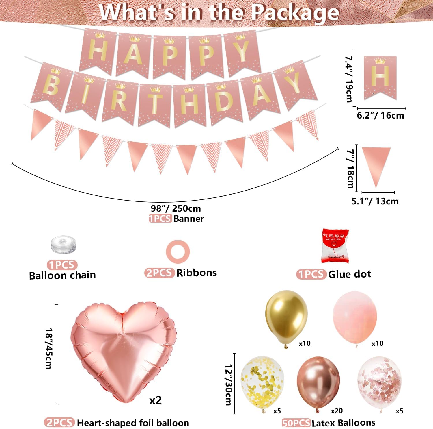 239 piezas de decoración de fiesta de cumpleaños número 18 de oro rosa para niñas, suministros de feliz cumpleaños 18 de oro rosa, juego de vajilla,