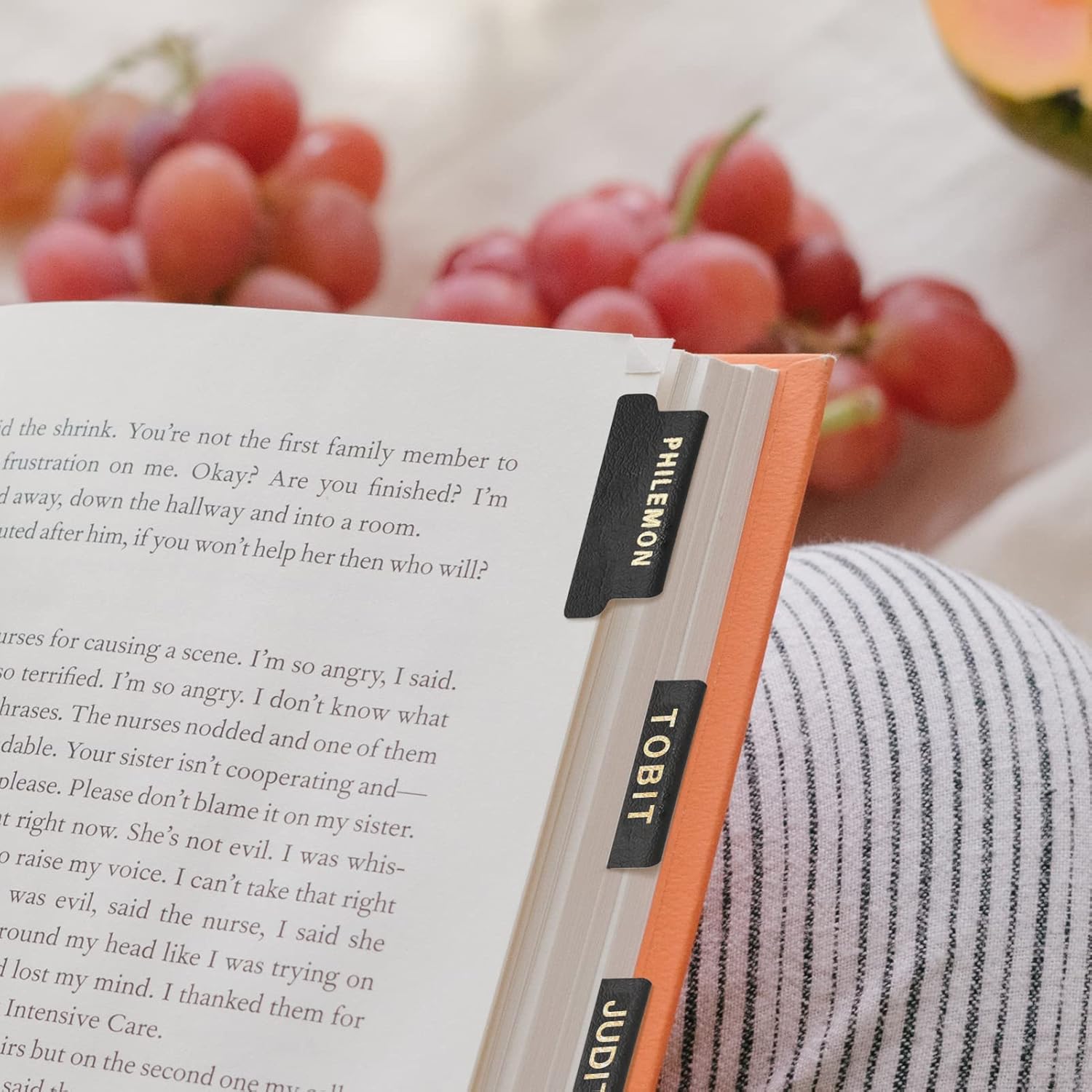 Pestañas de cuero para mujeres y hombres, pestañas de índice de la Biblia católica de impresión grande para Biblia de estudio, 100 pestañas de libro