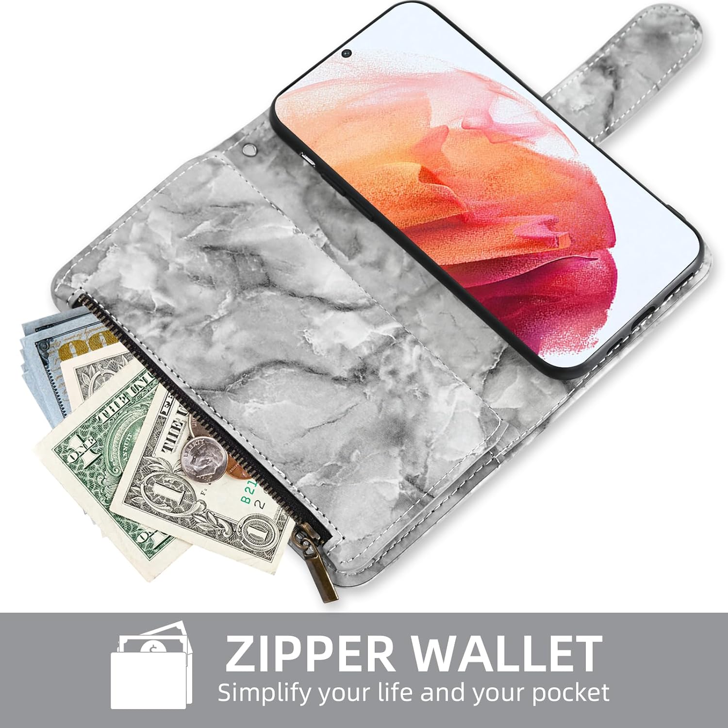 Asuwish Funda de teléfono para Samsung Galaxy S21 5G de 6.2 pulgadas con protector de pantalla de vidrio templado y soporte de ranura para tarjeta