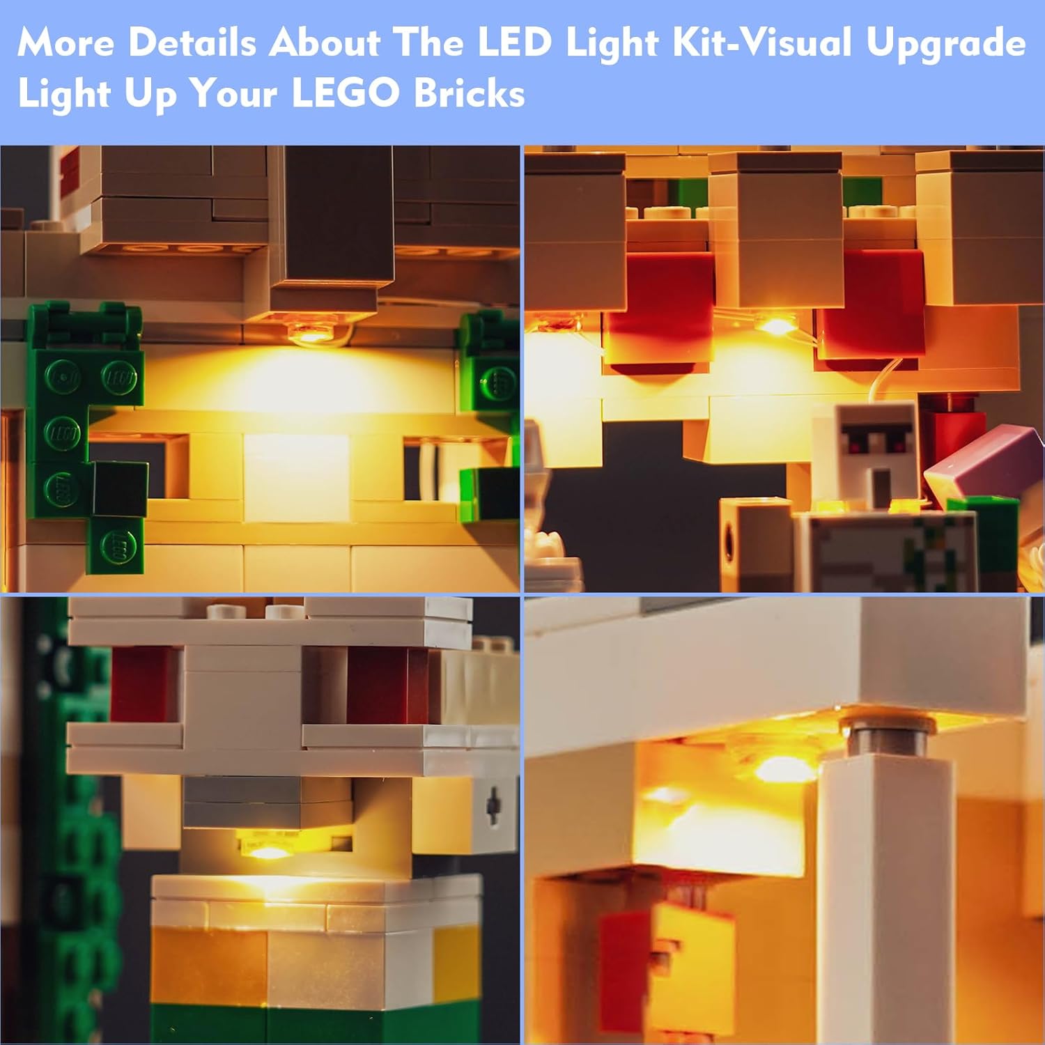 Kit de luces LED para Lego The Iron Golem Fortress 21250, 2023, juego de iluminación creativa, accesorios compatibles con Lego 21250 (solo luces,
