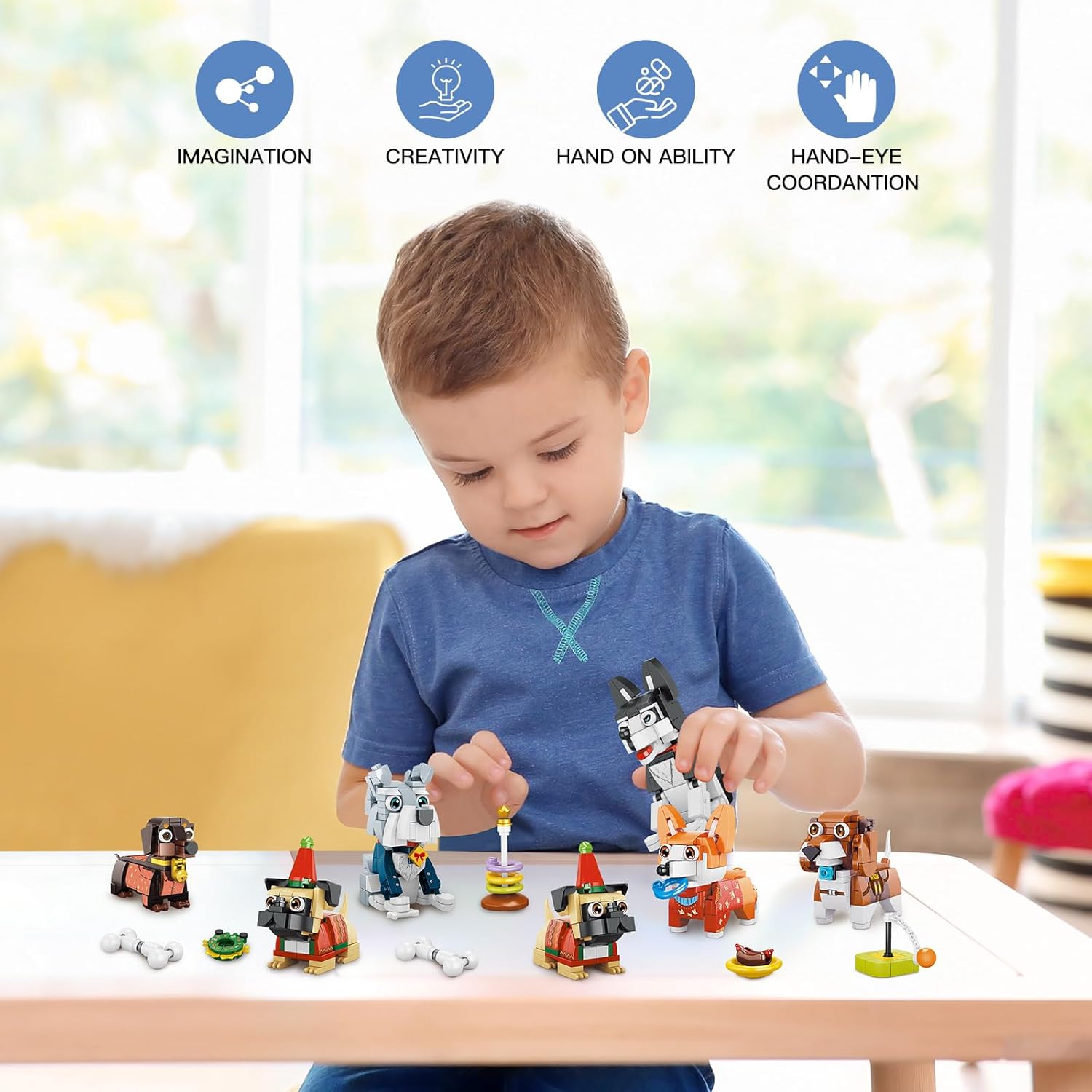6 paquetes de recuerdos de fiesta para niños, 754 piezas de bloques de construcción de animales, mini bloques de construcción para regalos de