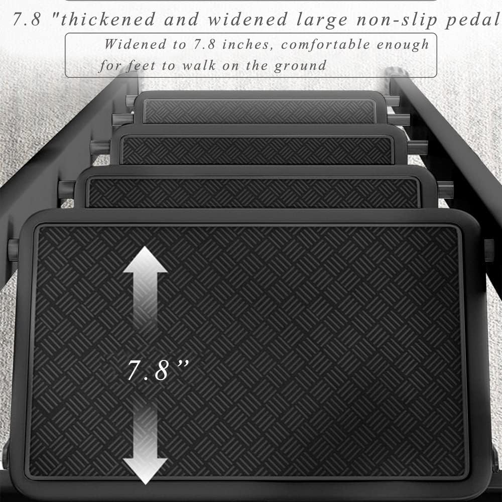Escalera plegable con plataforma antideslizante, marco de acero portátil para adultos con pedal antideslizante, escalera de acero resistente