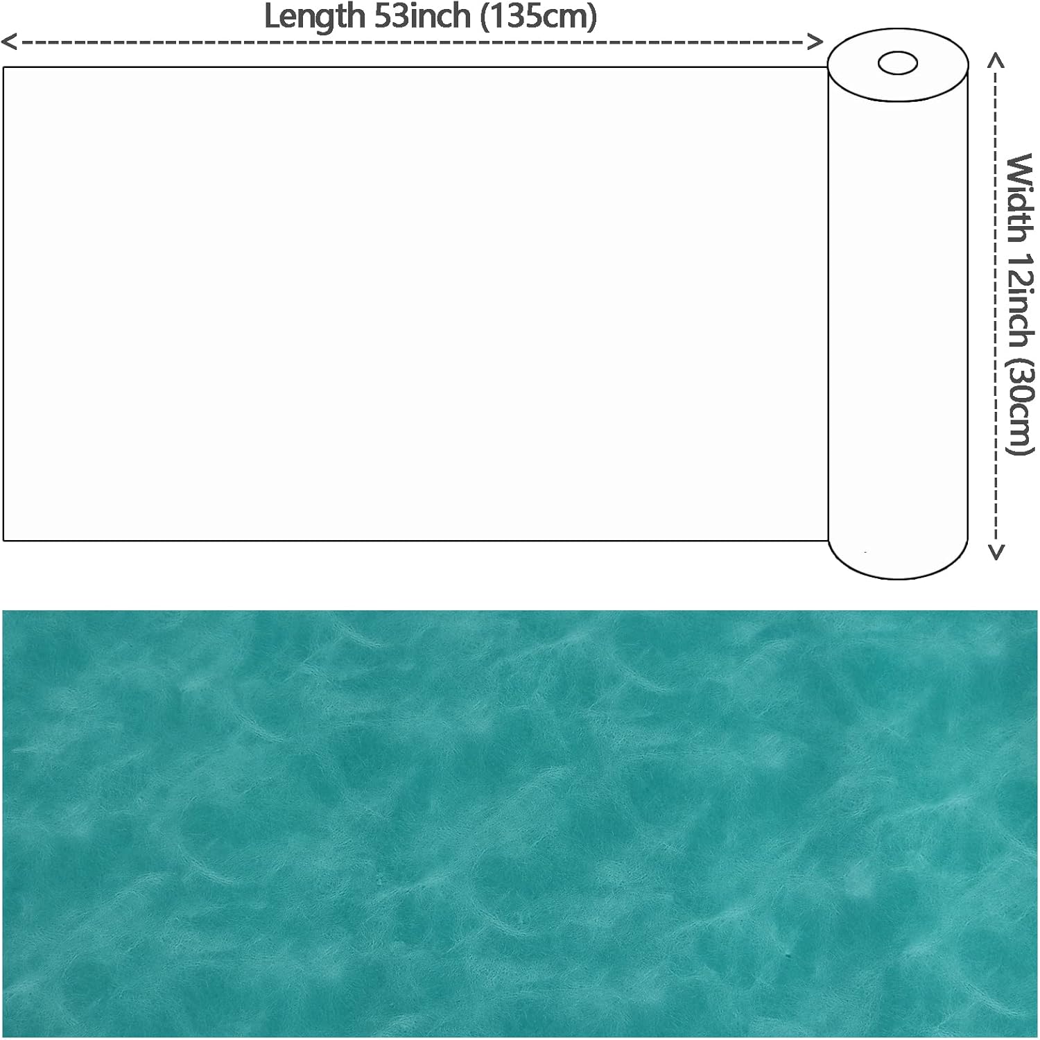 Rollo de piel sintética de color liso azul lago, 12 x 53 pulgadas, material para hacer manualidades, manualidades, aretes de cuero, lazos, costura