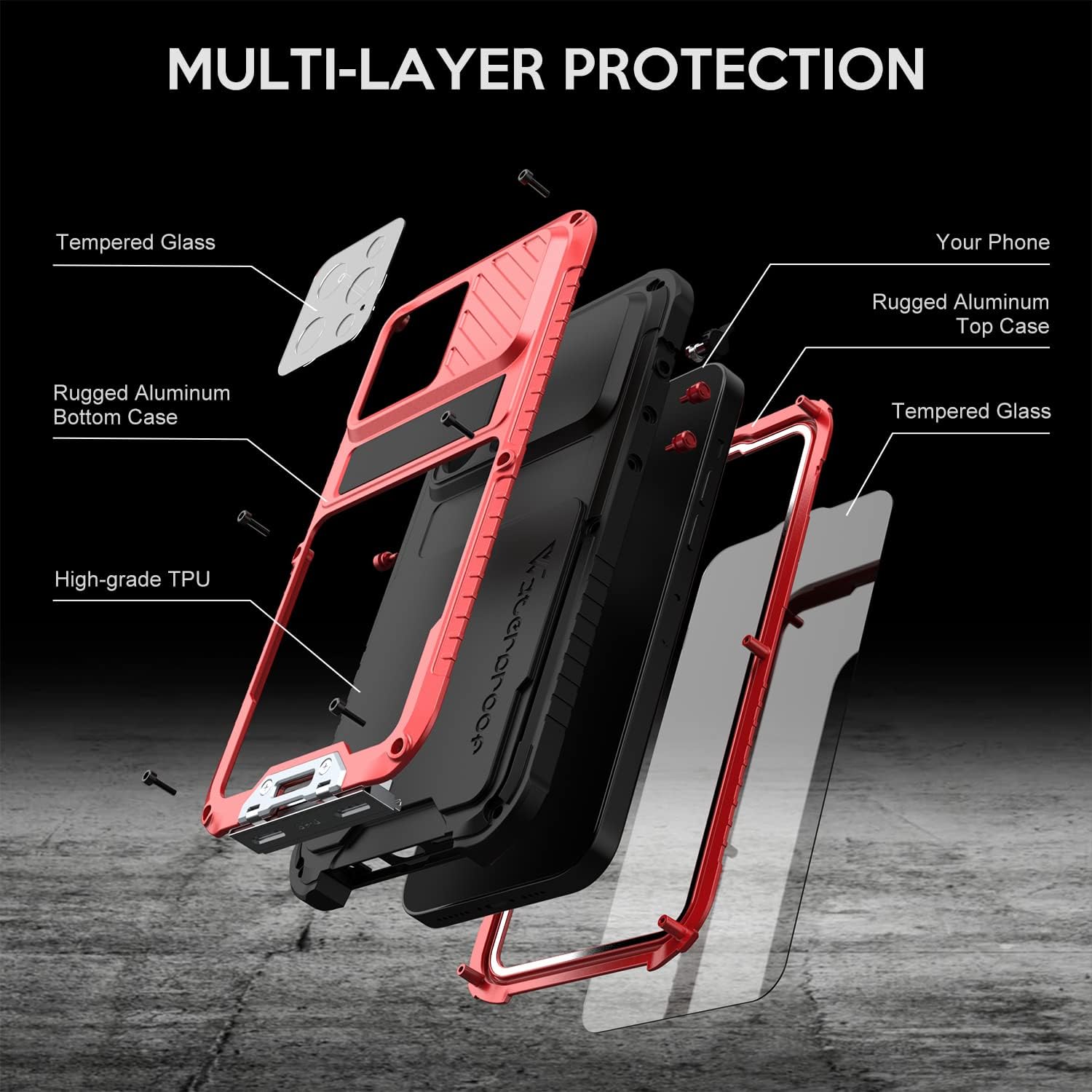 Funda impermeable para iPhone 14 Pro Max, cubierta protectora de cuerpo completo grado militar, a prueba de golpes, a prueba de polvo, bajo el agua,