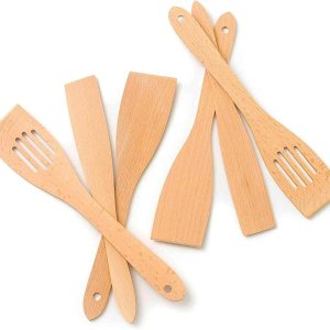 tuuli Kitchen – Juego de espátulas de madera de 6 piezas, espátula de madera maciza especialmente diseñada para cocinar, utensilios de madera tuuli Kitchen – Juego de espátulas de madera de 6 piezas, espátula de madera maciza especialmente diseñada para cocinar, utensilios de madera
