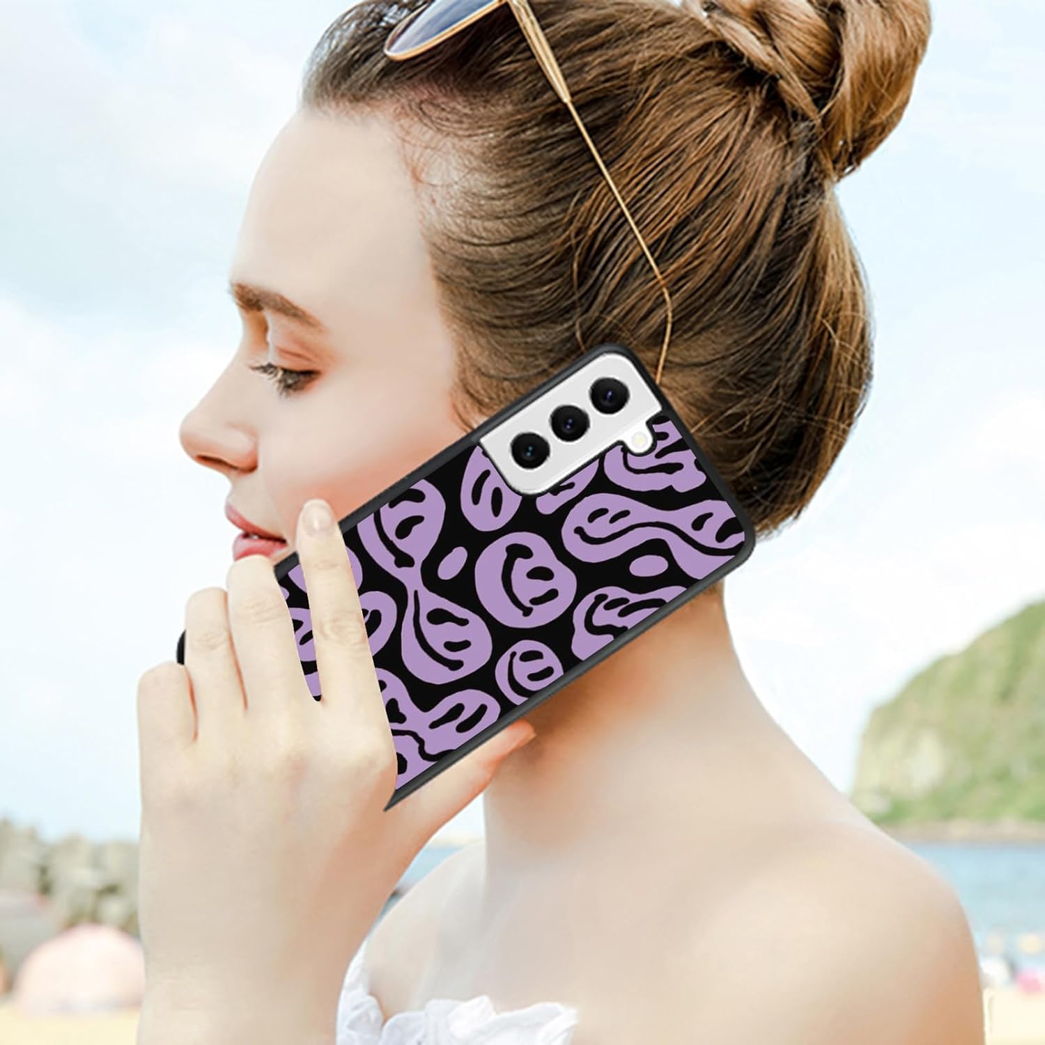 Bonita funda para Samsung Galaxy S22 Ultra para niñas y mujeres, diseño hippie Indie, suave TPU parte trasera dura, a prueba de golpes,