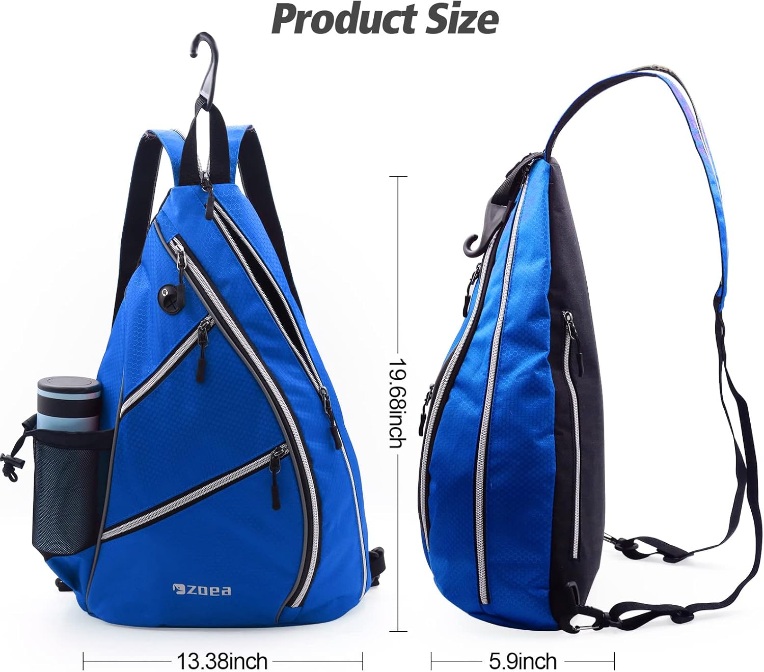 ZOEA Bolsa de pickleball deportiva para mujeres y hombres, mochila ajustable de pickleball con gancho para cerca, se adapta a 4 paletas y todos tus