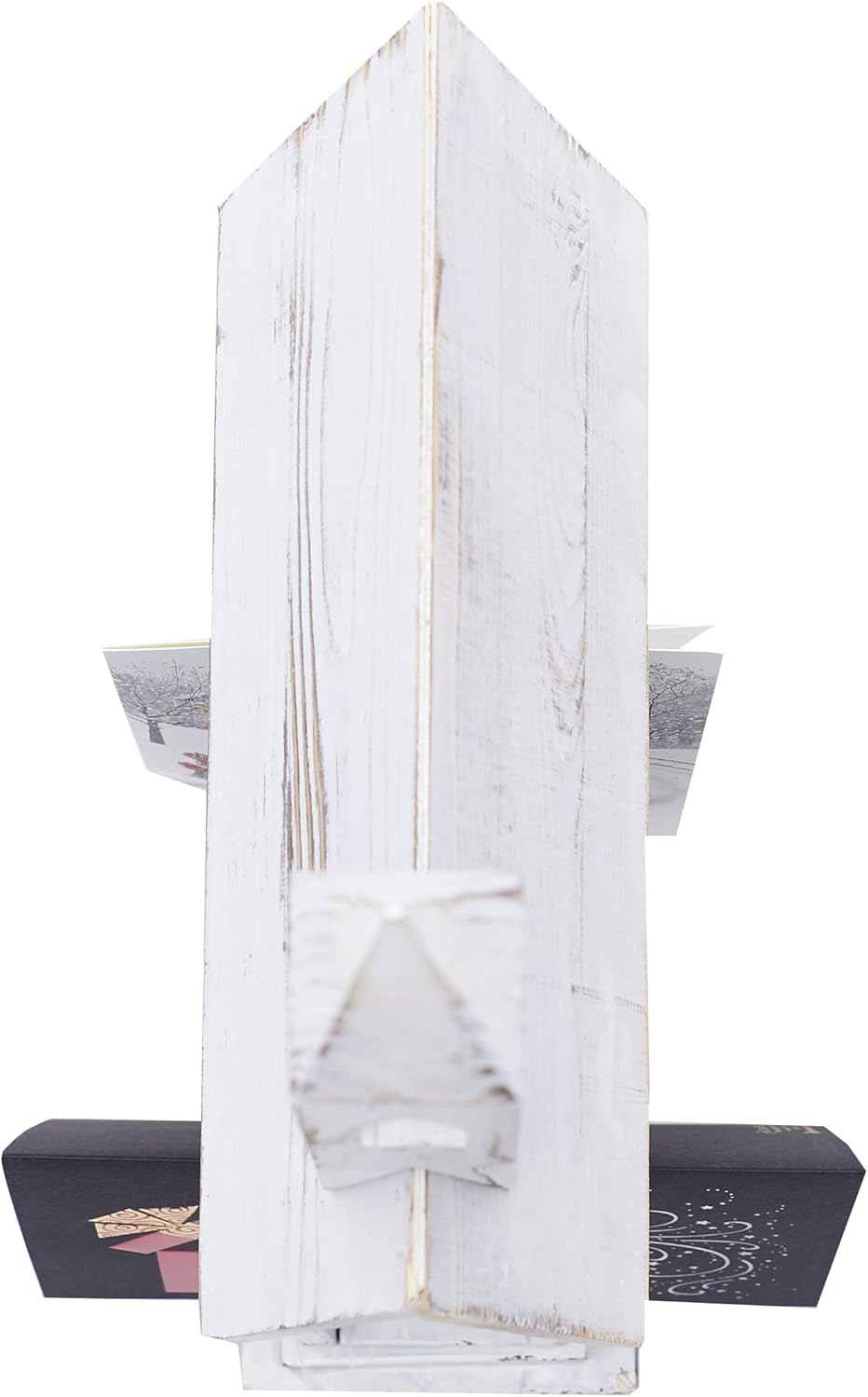 Gallerie II Soporte para tarjetas de iglesia, madera rústica, envejecida, decoración del hogar, decoración para Navidad, vacaciones, día festivo,