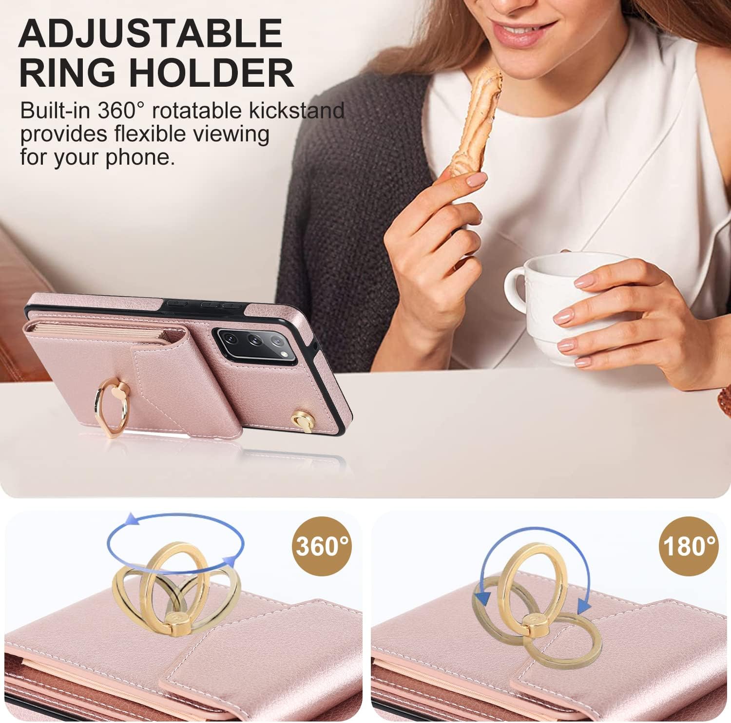 Asuwish Funda de teléfono para Samsung Galaxy S20 FE 5G de 6.5 pulgadas con protector de pantalla de vidrio templado y anillo RFID tarjetero celular