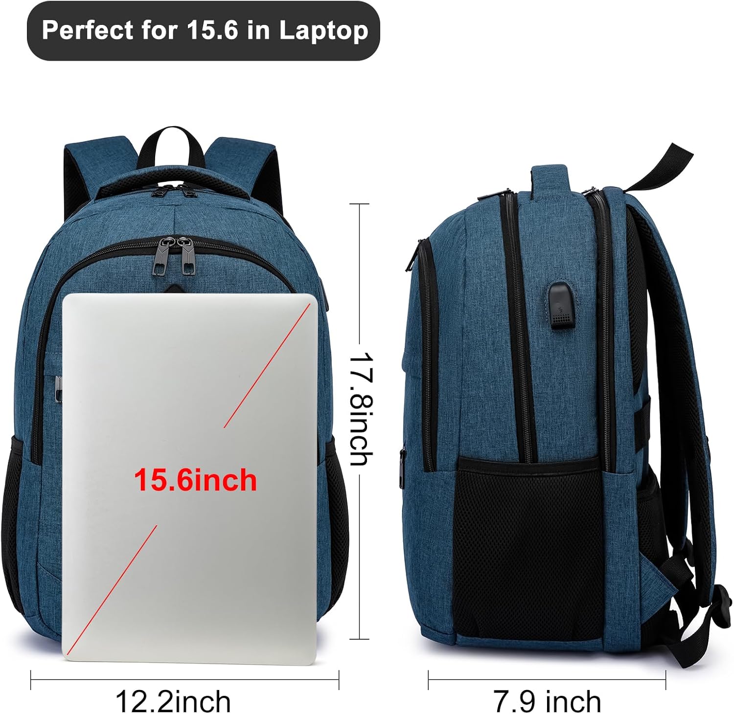BIKROD Mochila, mochilas escolares para adolescentes, niños y niñas, mochila para estudiantes se adapta a portátiles de 15.6 pulgadas con puerto de