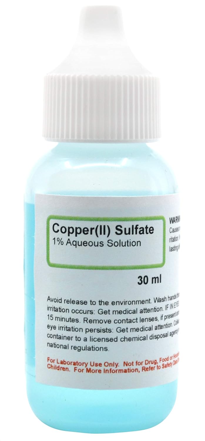 Innovating Science Sulfato de cobre (II), solución acuosa al 1%, 1 fl oz (1.0 fl oz) – The Curated Chemical Collection