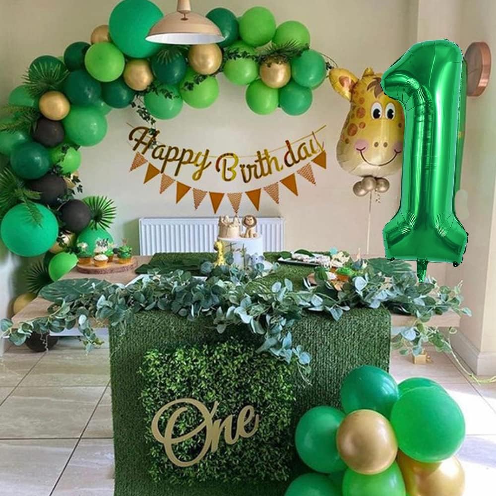 TONIFUL Globo verde oscuro de 40 pulgadas con números grandes del 0 al 9, decoración de fiesta de cumpleaños, globo de aluminio Mylar de números