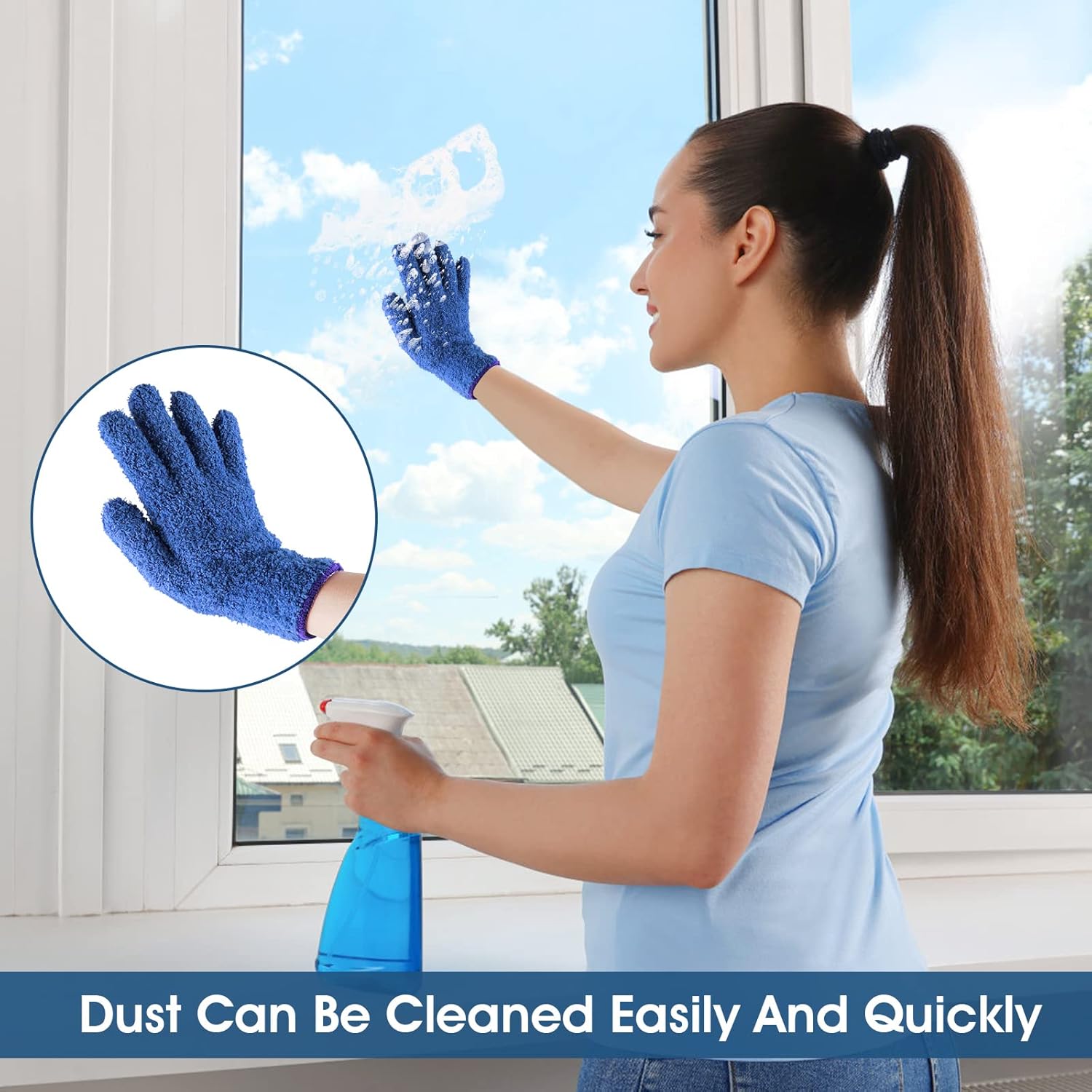 Guantes de microfibra para polvo, reutilizables, lavables, guantes de limpieza para plantas, limpieza de casa, lámparas de persianas de coche