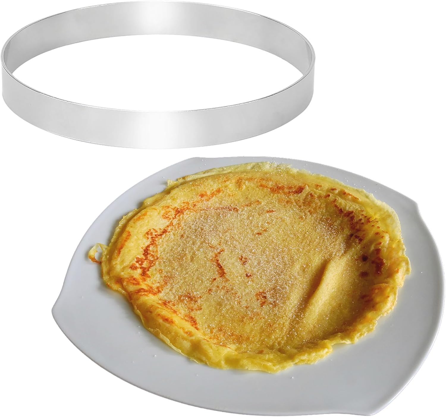 2 piezas de 8 pulgadas para panqueques, anillo de tortilla, molde de anillo de huevo para asar huevos grandes de acero inoxidable para panqueques de