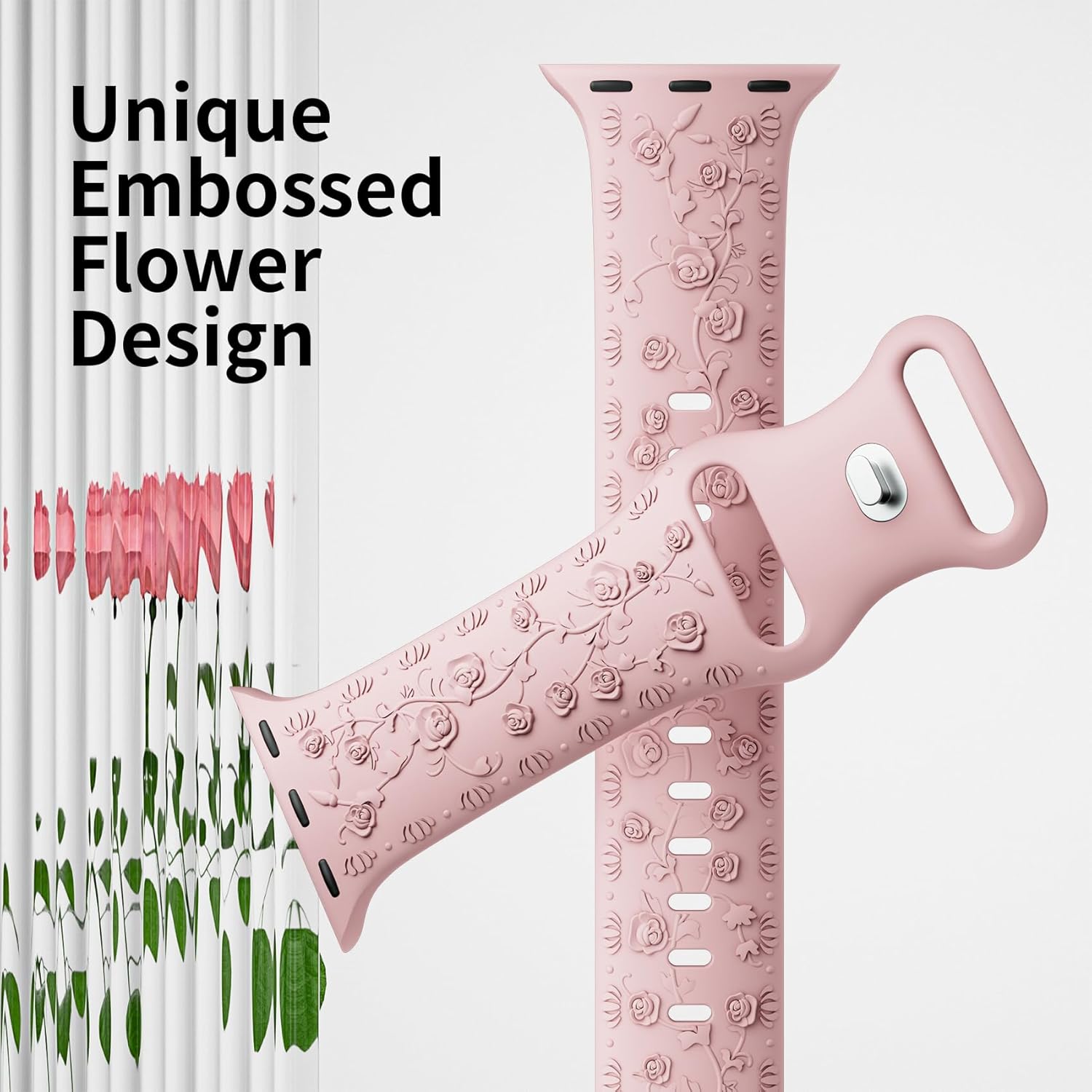 Lindas correas florales para Apple Watch Band para mujeres de 1.575 in 1.614 in 1.496 in 1.772 in 1.732 in 1.654 in Ultra2 1.929 in para niñas y
