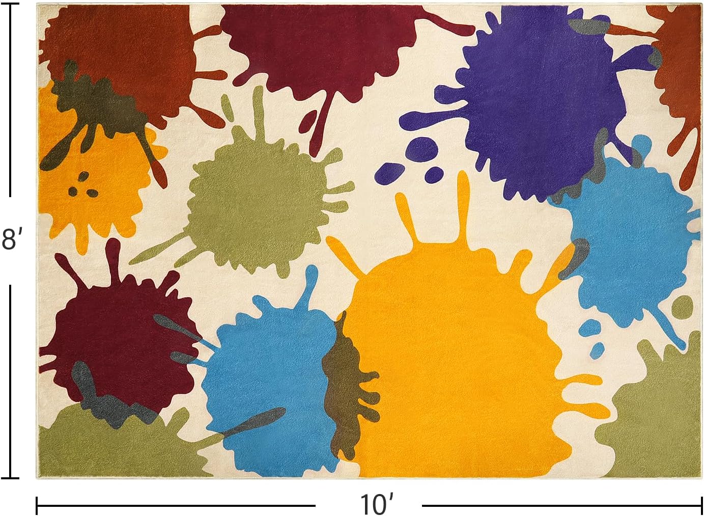 STARUIA Alfombra grande para sala de estar, alfombra de 8 x 10 pies, diseño arcoíris para niños, alfombra lavable para dormitorio, alfombra de tinta