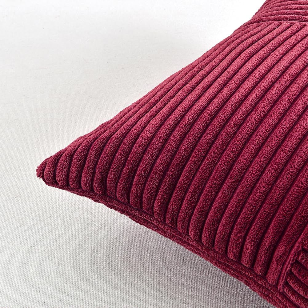 Fancy Homi Fundas de almohada decorativas lumbares color burdeos de 12 x 20 pulgadas para sala de estar, sofá cama, decoración bohemia para el