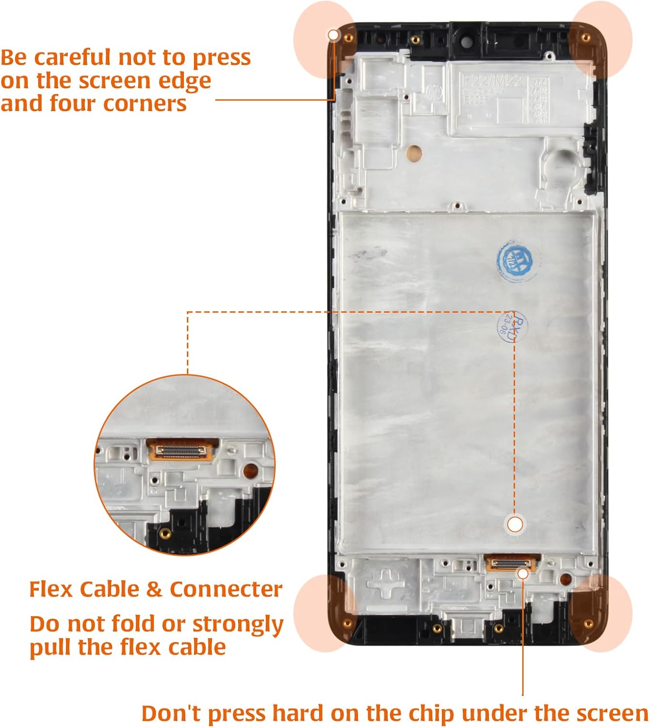 Para Samsung Galaxy M22 SM-M225 Pantalla LCD (OLED con marco) Reemplazo de pantalla SM-M225FV SM-M225FVDS Touch Digitizer Kits de reparación de