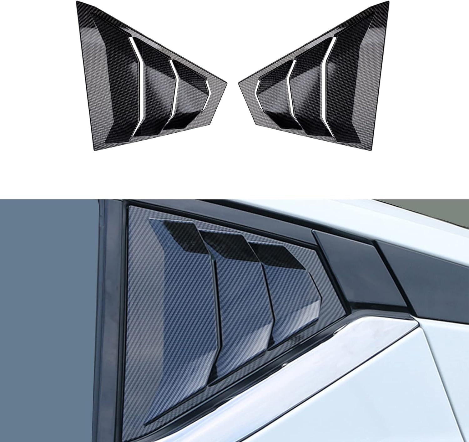 Persianas triangulares de vidrio para ventana lateral trasera, estilo carreras, para Nissan Altima 2019, 2020, 2021, 2022, fibra de carbono ABS, 2